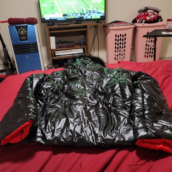 AOX WOMEN WINTER FAUX FUR HOODED DOWN JACKET WARM THICKEN COAT SLIM BLACK WITH R - Picture 7 of 10